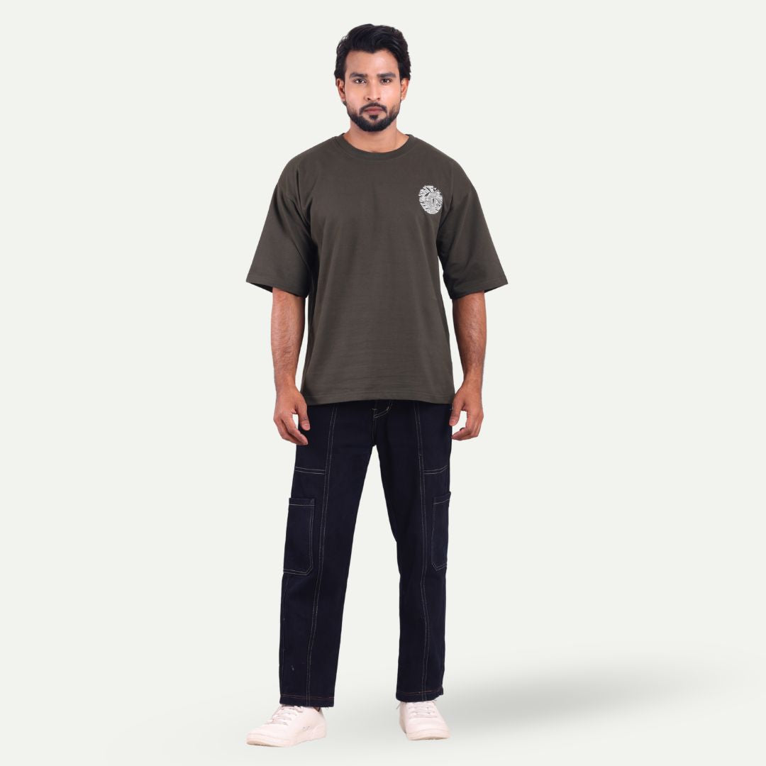 Men's Oversized Graphic T-Shirt - Eagle Artwork