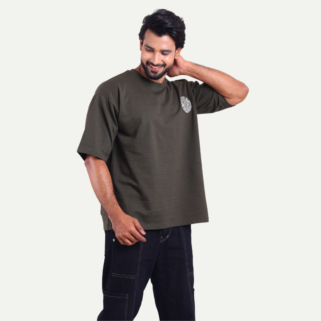 Men's Oversized Graphic T-Shirt - Eagle Artwork