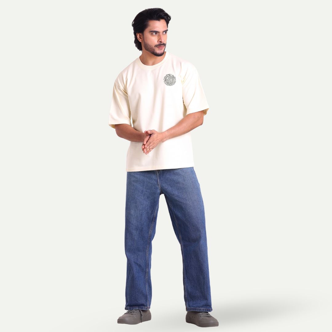 Men's Oversized Graphic T-Shirt - Eagle Artwork