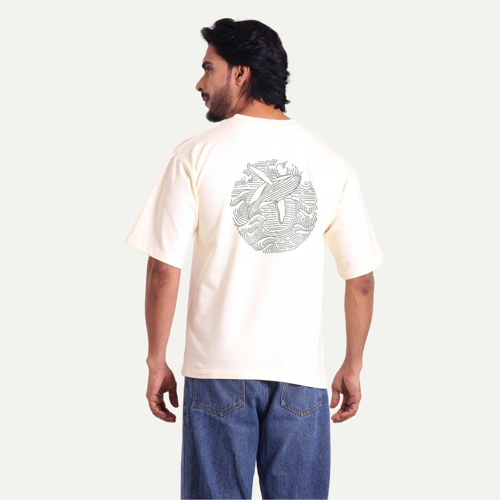 Men's Oversized Graphic T-Shirt - Eagle Artwork