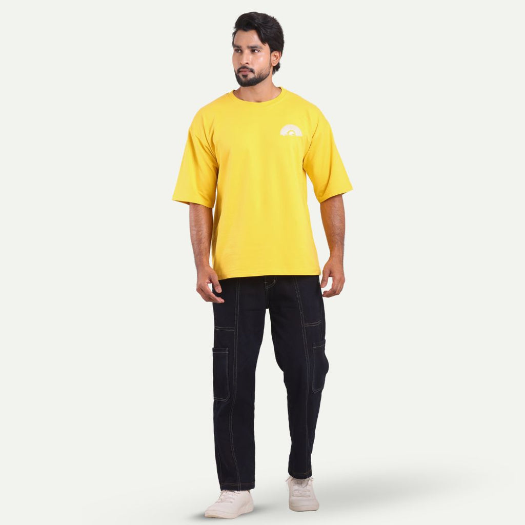 Men's Oversized Graphic T-Shirt - Sunset Wave