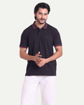Printed Polo Neck T-Shirt - Dual Tone Classic