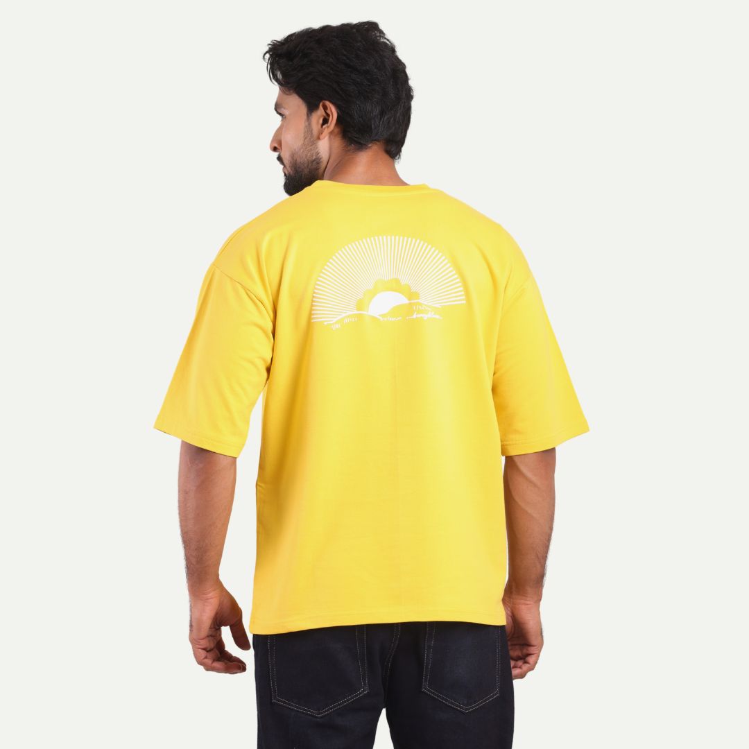 Men's Oversized Graphic T-Shirt - Sunset Wave