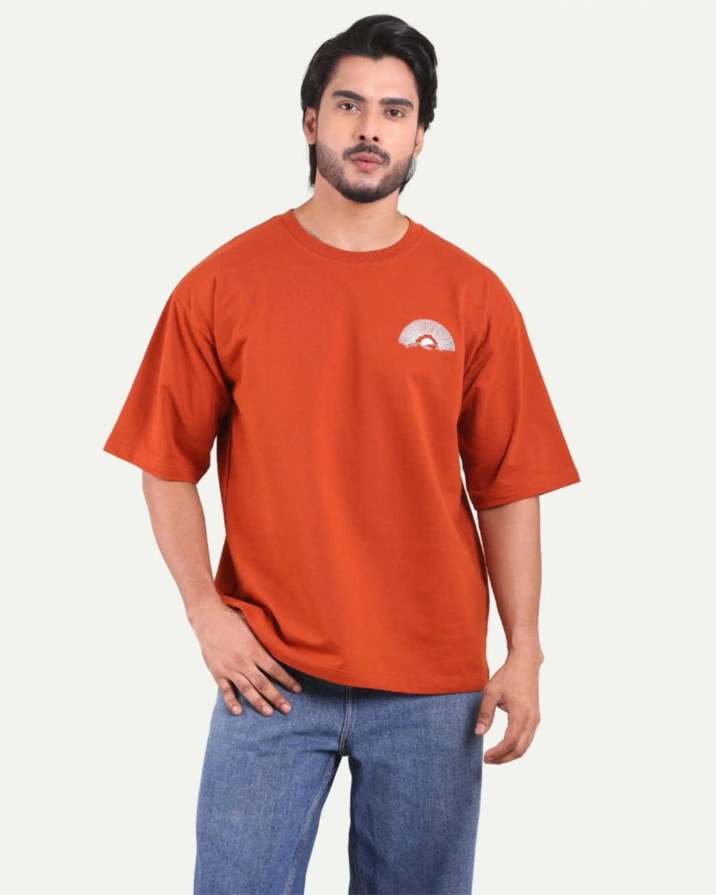 Men's Oversized Graphic T-Shirt - Sunset Wave