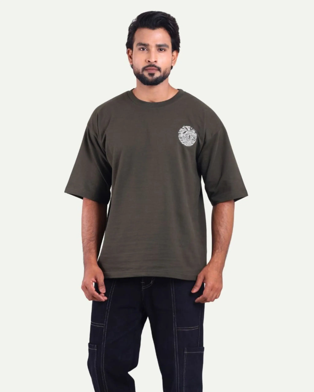 Men's Oversized Graphic T-Shirt - Eagle Artwork