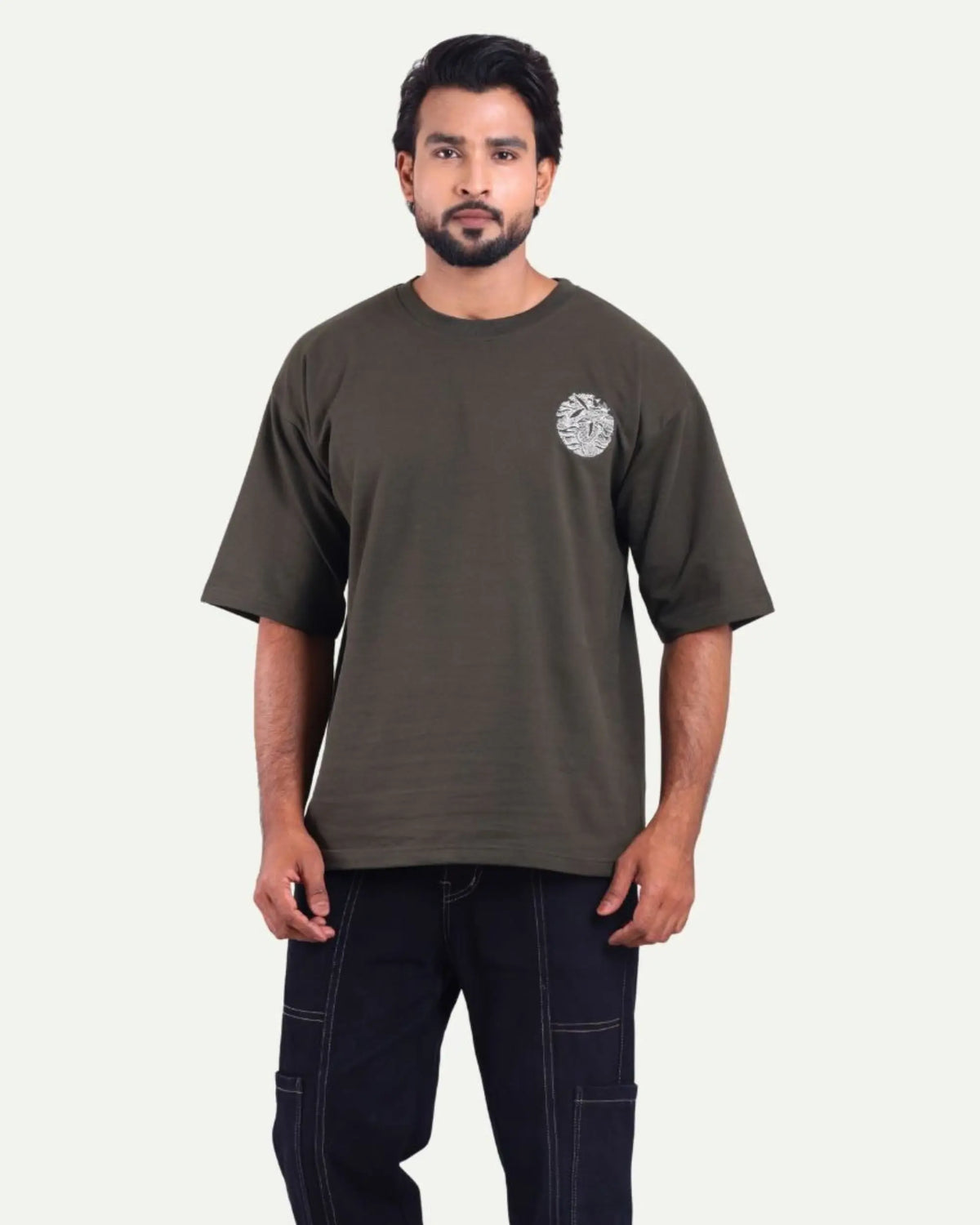 Men's Oversized Graphic T-Shirt - Eagle Artwork