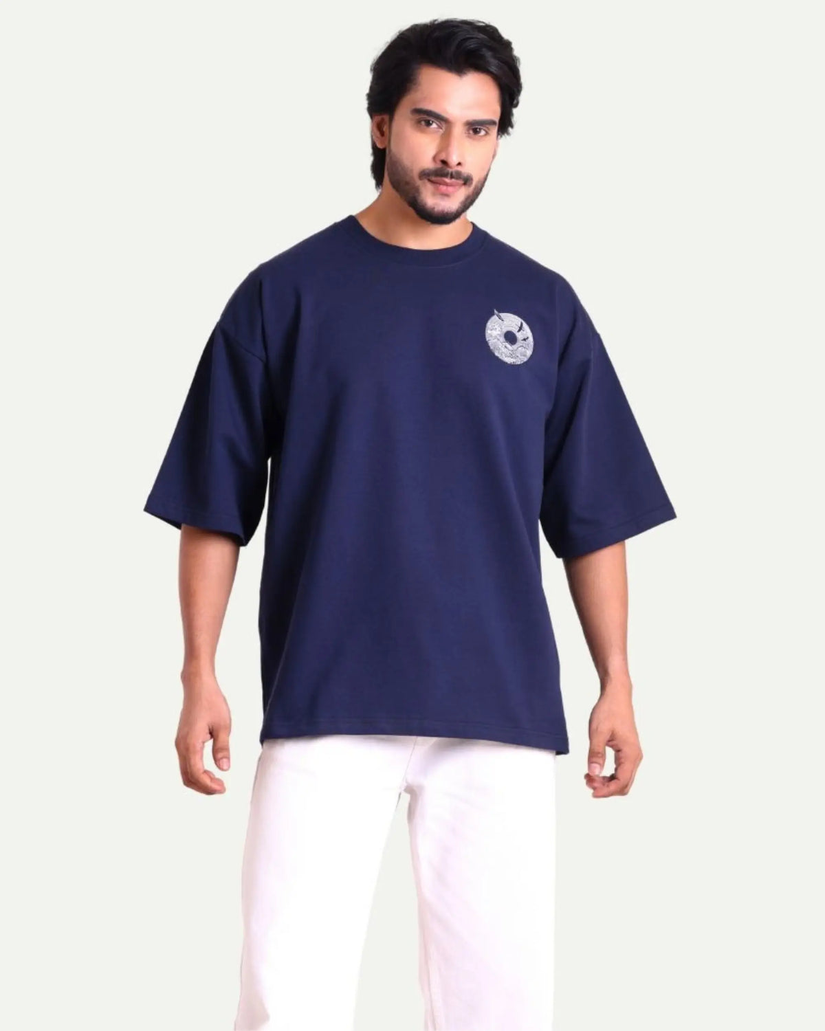 Men's Oversized Graphic T-Shirt - Ocean Emblem