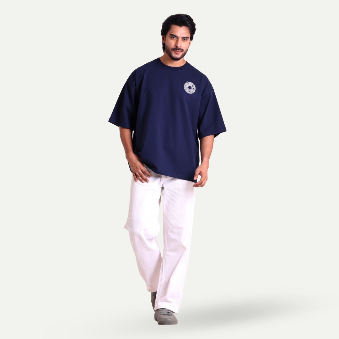 Men's Oversized Graphic T-Shirt - Ocean Emblem