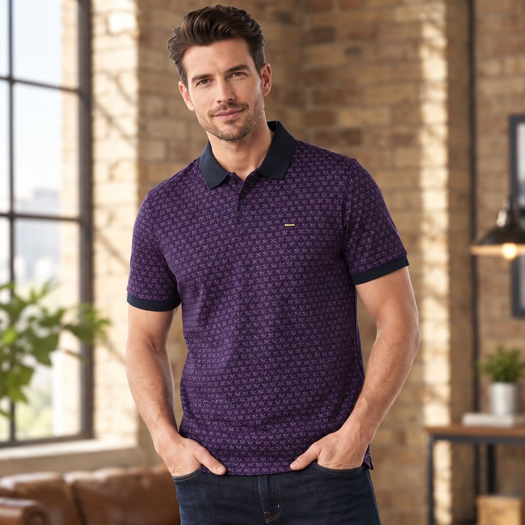 Metro Geometric Polo T-Shirt