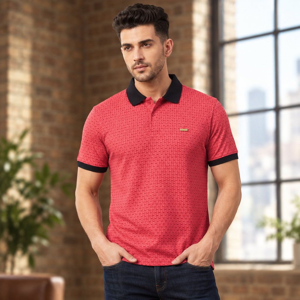 Metro Geometric Polo T-Shirt