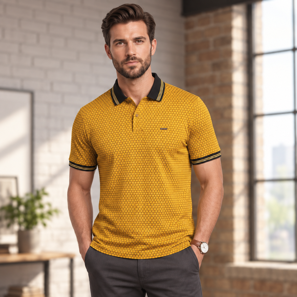 Heritage Micro-Print Polo T-Shirt